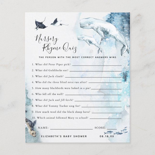 子供部屋韻クイズ |赤ちゃんシャワーゲーム (正面)