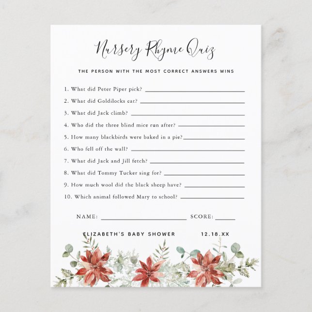 子供部屋韻クイズ |赤ちゃんシャワーゲーム (正面)