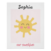 子供部屋\キッズサンシャインパーソナライズされたズカスタム ポスター (正面)