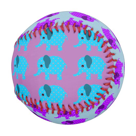 子供野球 – 象カラフルデザイン 野球ボール (裏面左)