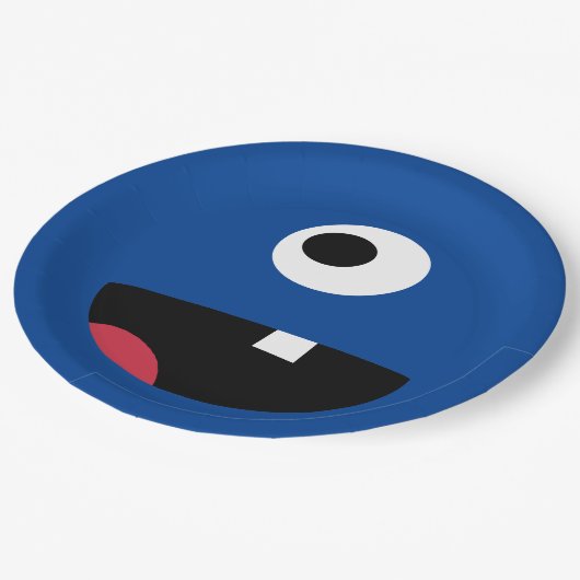 子供間抜けなモンスターの顔モンスターによっては青いかわいいがパーティを楽しみます ペーパープレート (アングル)