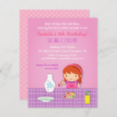 子供陶器の絵画の芸術の誕生会 招待状 (正面/裏面)