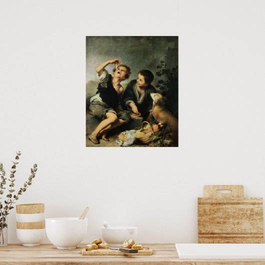 子供食べ物のパイ， 1670-75 ポスター (キッチン)