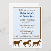 子供馬誕生日招待状 招待状 (正面/裏面)