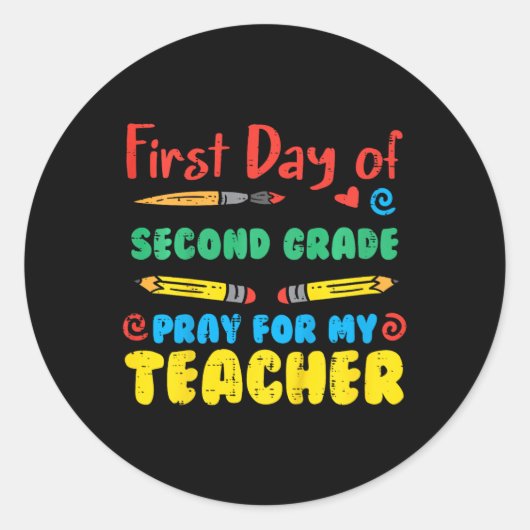 子供1日2年生2年生祈おもしろいバックシュオ ラウンドシール (正面)