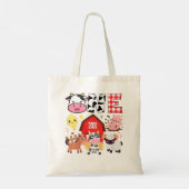 子供1歳の誕生日1歳のファームテーマ動物 トートバッグ (裏面)