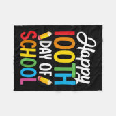 子供100日の学校先生子供ガールボーイズ1 フリースブランケット (正面(横))