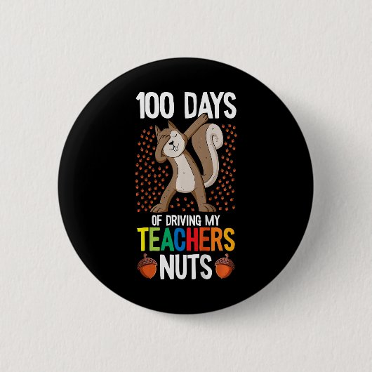 子供100日の私の先生ナット100日目 缶バッジ (正面)