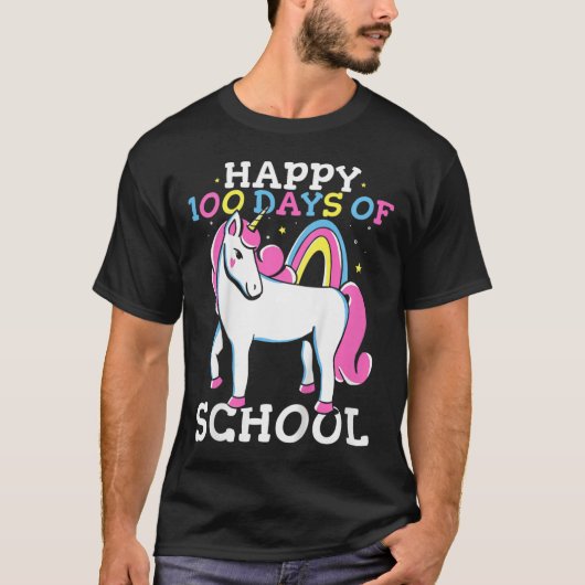 子供100日学校の女の子の幸せ100日のS Tシャツ (正面)