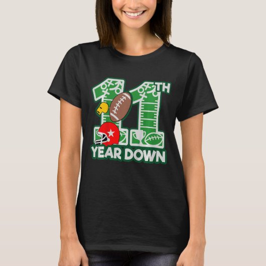 子供11thバースデーサッカーテーマパーティー11年 tシャツ (正面)