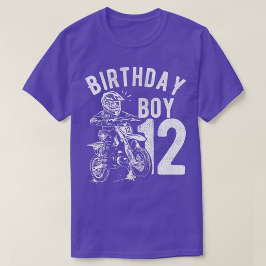 子供12歳の子供誕生日男の子ダートバイクモーター Tシャツ (デザイン正面)