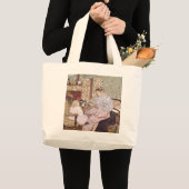 子供1901年を食べ物を与えている女性 ラージトートバッグ (正面(商品))