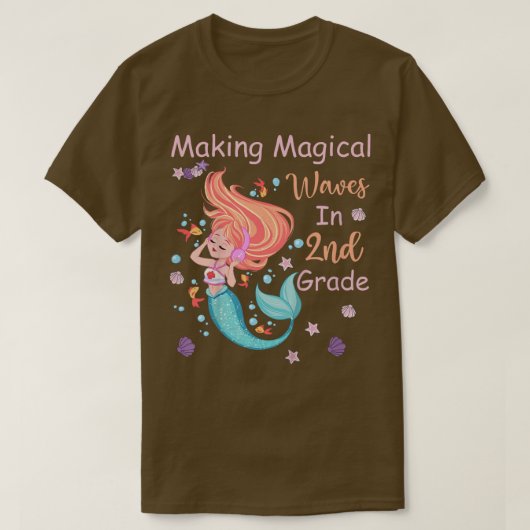 子供2年生の人魚が魔法の波を作る子供G Tシャツ (デザイン正面)