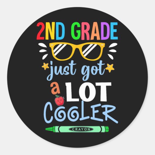 子供2年生2年生得TのクールT ラウンドシール (正面)