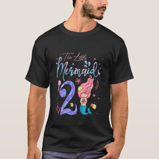 子供2歳この人魚は2番目の誕生日の女の子 Tシャツ (正面)