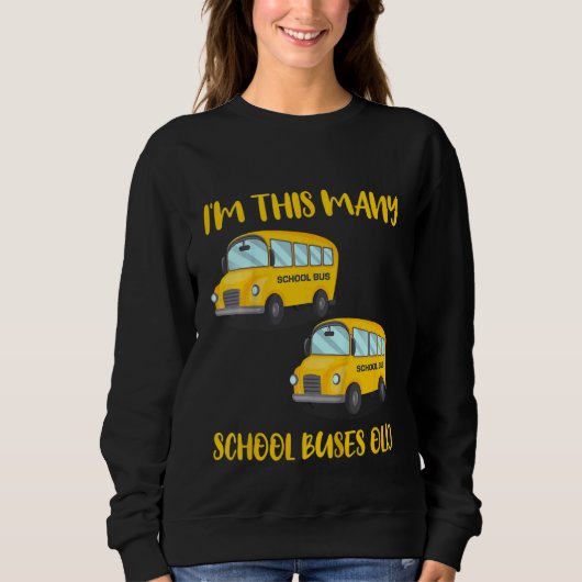 子供2歳の男の子スクールバス子供2歳の誕生日 スウェットシャツ (正面)