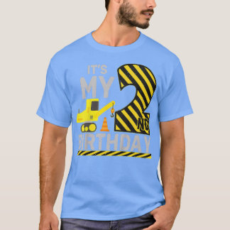 子供2歳の男の子私の2番目の誕生日の構造 Tシャツ