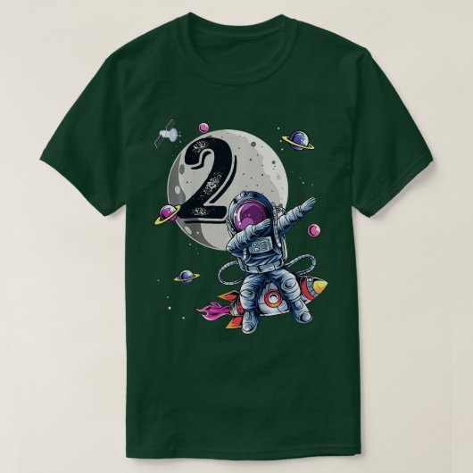 子供2歳の誕生日男の子の宇宙飛行士ギフトスパ Tシャツ (デザイン正面)