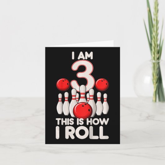 子供3歳のボーリングパーティー3歳の誕生日は、どのように カード (正面)