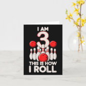 子供3歳のボーリングパーティー3歳の誕生日は、どのように カード (黄色い花)