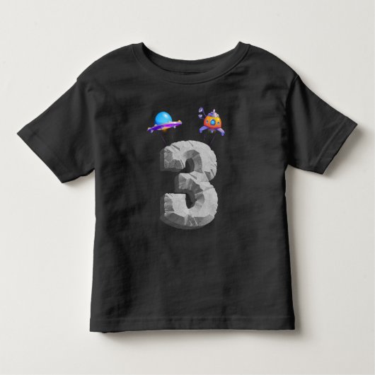 子供3歳の誕生日男の子の宇宙飛行士ギフトスパ トドラーTシャツ (正面)