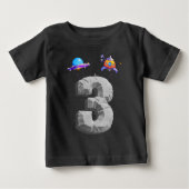 子供3歳の誕生日男の子の宇宙飛行士ギフトスパ ベビーTシャツ (正面)