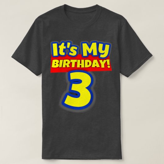 子供3歳3歳の誕生日の男の子と女の子It's M Tシャツ (デザイン正面)