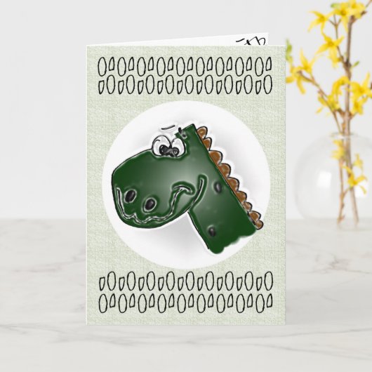 子供3rd誕生日3D恐竜カード カード (黄色い花)