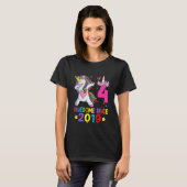 子供4歳のギフトUnicornダビング4th Birthda Tシャツ (正面フル)