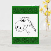 子供4th誕生日恐竜（カラーme） カード (黄色い花)