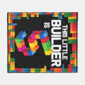 子供5年古い建物ブロック誕生日レンガ5t フリースブランケット (正面(横))