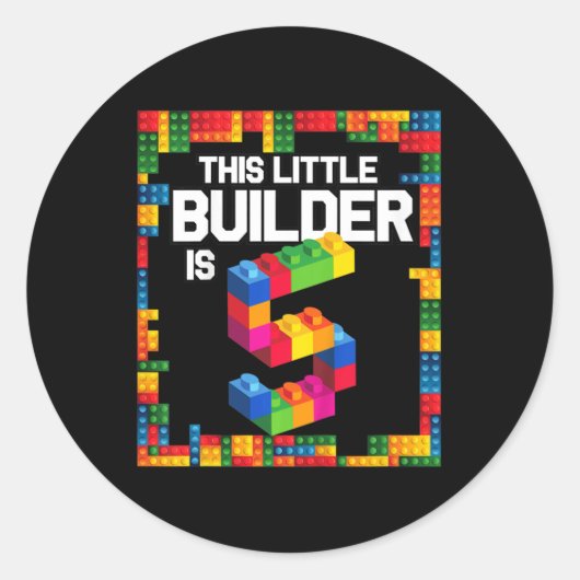 子供5年古い建物ブロック誕生日レンガ5t ラウンドシール (正面)