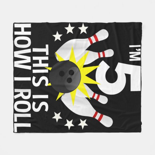 子供5歳のボーリング誕生日パーティー方法転が フリースブランケット (正面(横))