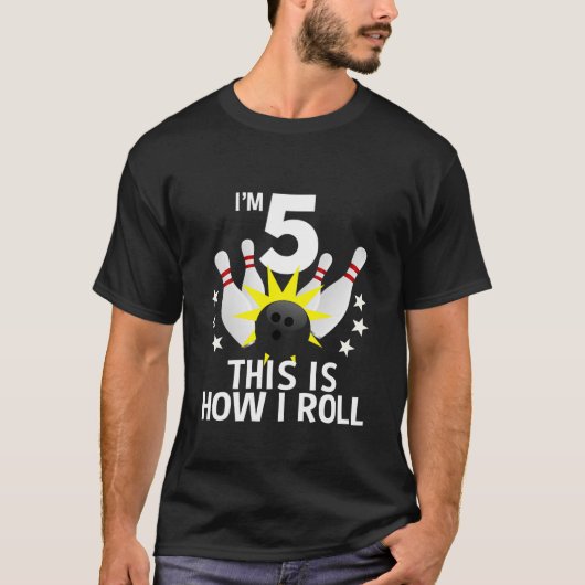 子供5歳のボーリング誕生日パーティー方法転が Tシャツ (正面)