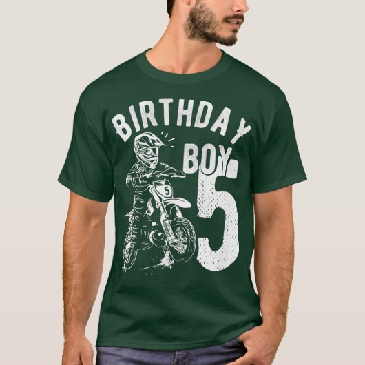 子供5歳の子供誕生日男の子ダートバイク Tシャツ (正面)