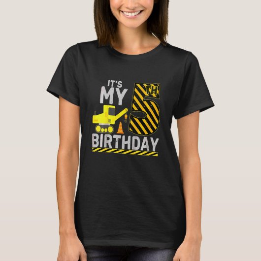 子供5歳の男の子それが私の5誕生日構造 Tシャツ (正面)