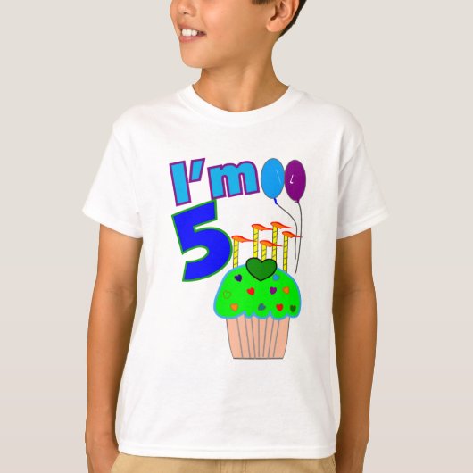 子供5歳の誕生日シャツとギフト Tシャツ (正面)