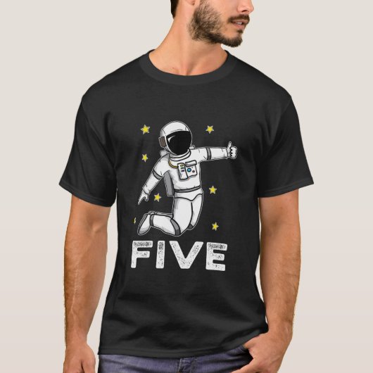 子供5歳の誕生日男の子の宇宙飛行士ギフトスパック Tシャツ (正面)