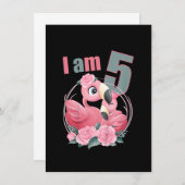 子供5歳5歳の誕生日の衣装ボーイガールFlamin 招待状 (正面/裏面)