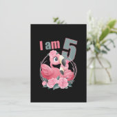 子供5歳5歳の誕生日の衣装ボーイガールFlamin 招待状 (スタンド正面)