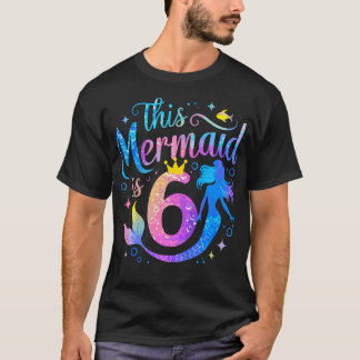 子供6歳この人魚は6番目の誕生日女 Tシャツ