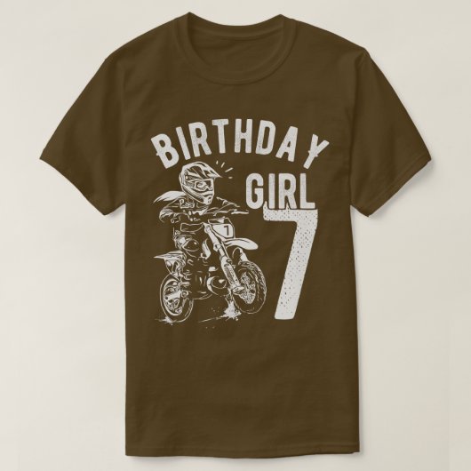 子供7歳の子供誕生日女の子ダートバイク本 Tシャツ (デザイン正面)