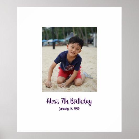 子供7歳の誕生日7thサインインパーティーボード7 ポスター (正面)