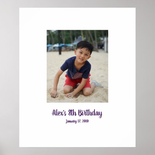 子供8歳の誕生日8thサインインパーティーボード8 ポスター (正面)