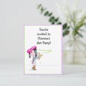 子供 アーティスト パーティー 誕生日 招待状 (スタンド正面)