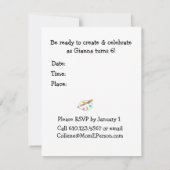 子供 アーティスト パーティー 誕生日 招待状 (裏面)