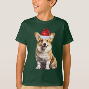子供 ウェルシュコーギー 犬好き おもしろ クリスマス Tシャツ