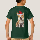 子供 ウェルシュコーギー 犬好き おもしろ クリスマス Tシャツ (裏面)