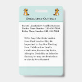 子供 キッズ フォト ID 証明カード 楽しい オーダーメイド バッジ (裏面)