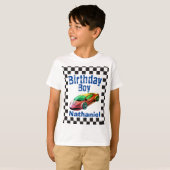 子供 スポーツ レースカー 誕生日 カスタムネーム Tシャツ (正面フル)